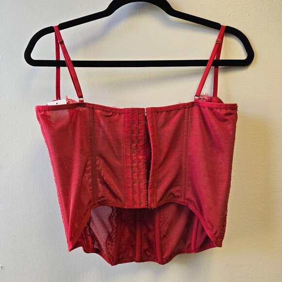 NWT Urban Outfitter Modern Love Corset Bustier Coquette Lingerie Top Red Devil C - Picture 2 of 9